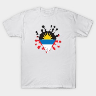 Antigua and Barbuda National Flag Paint Splash T-Shirt